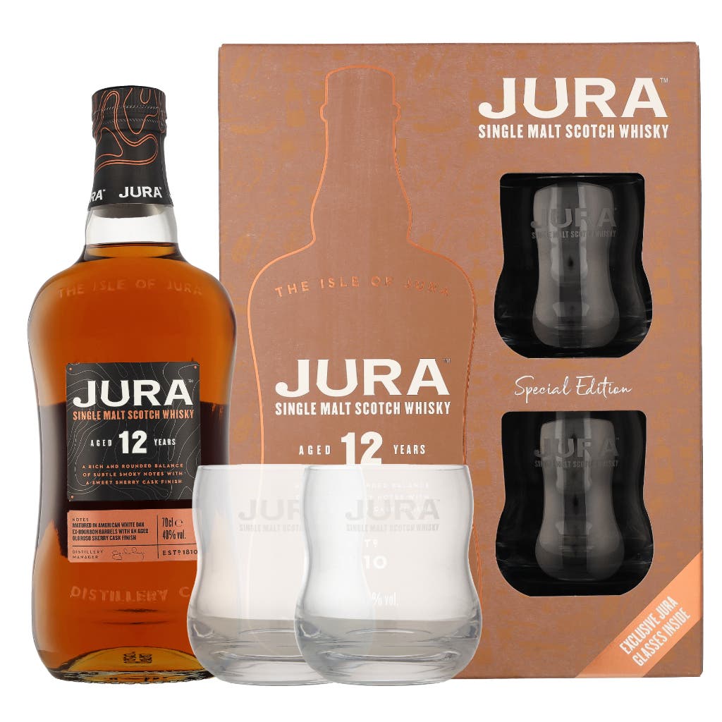 Isle Of Jura 12 Years + 2 glasses 70cl
