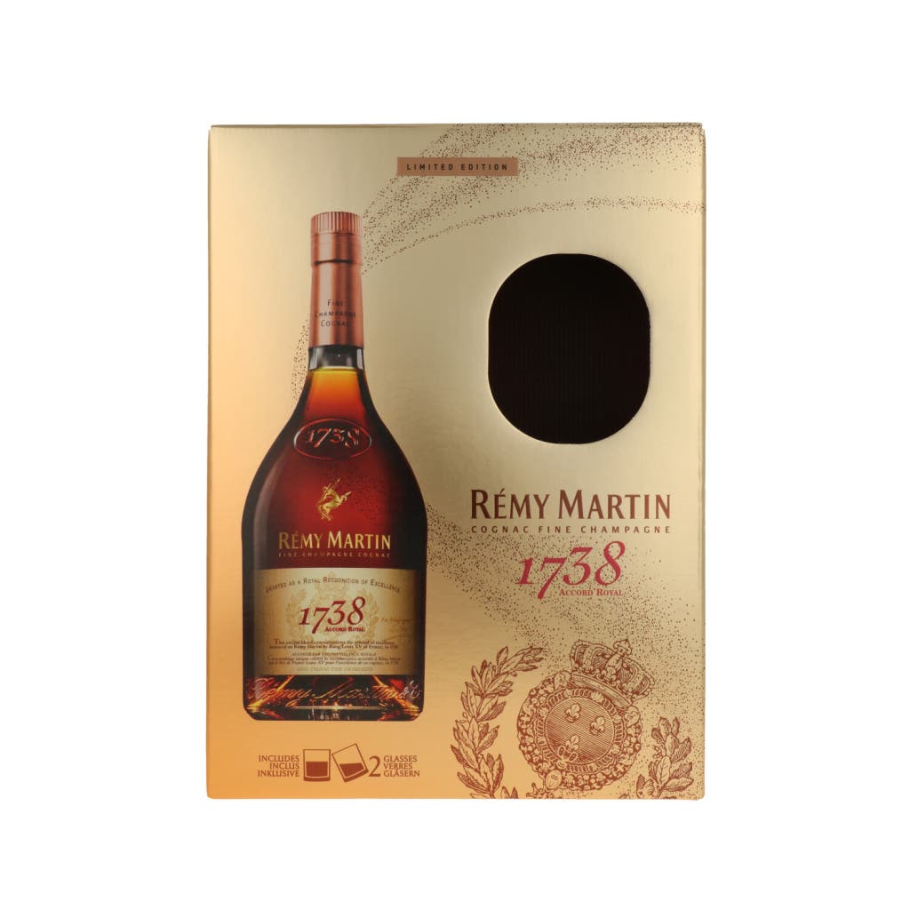 Remy Martin 1738 Accord Royal + 2 Glasses 70cl