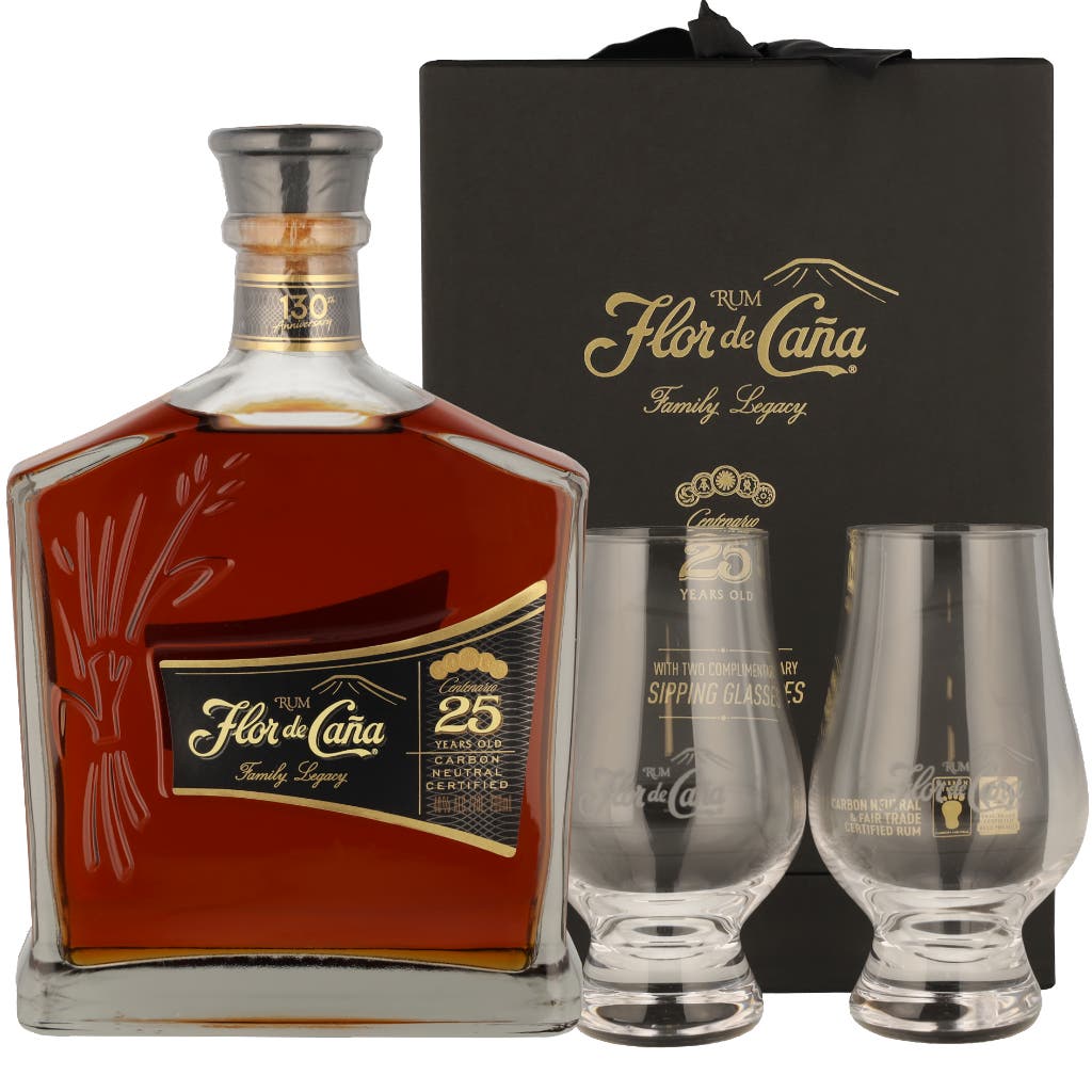 Flor De Cana 25 Years + Glencairn Glass 70cl