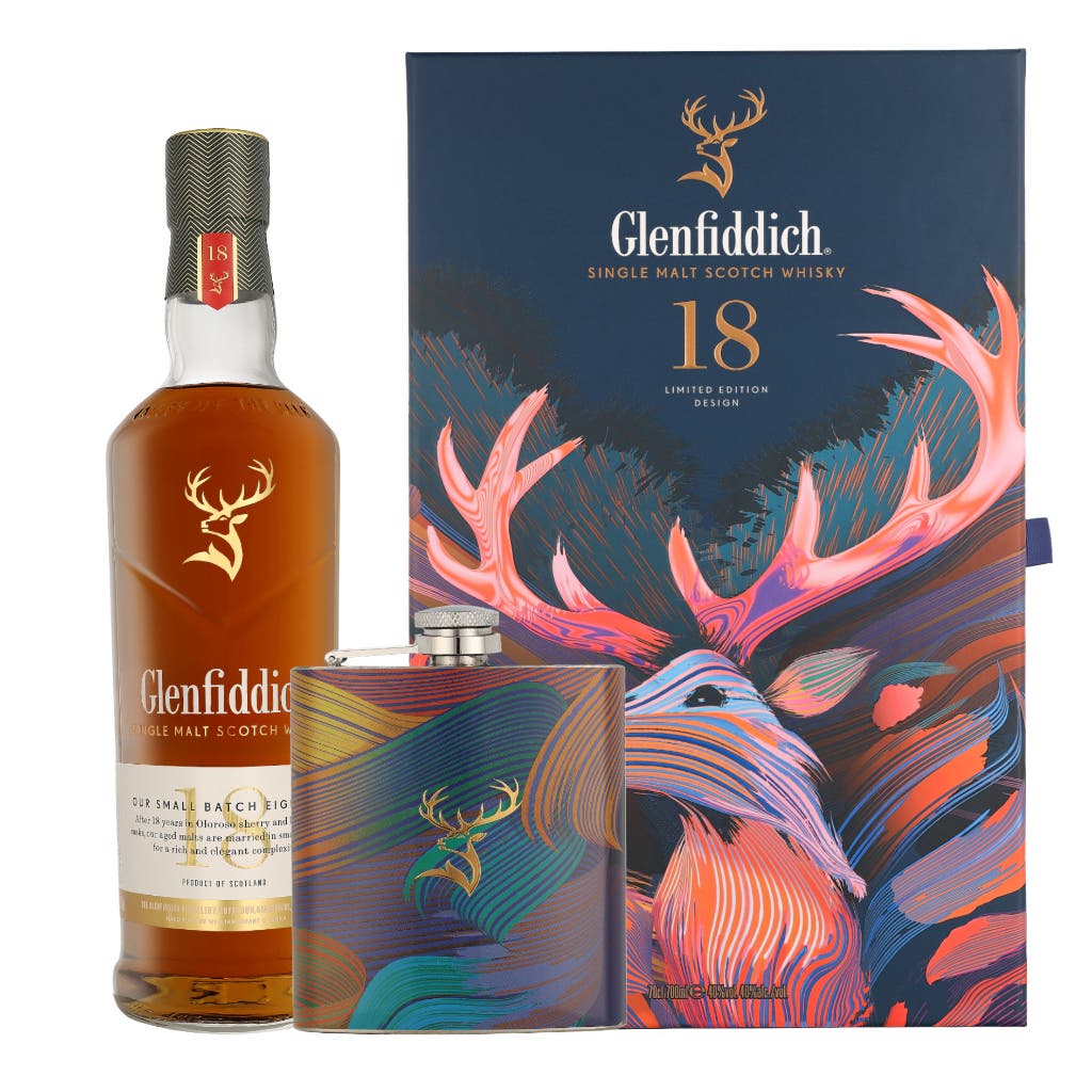Glenfiddich 18 Years Small Batch + Flask 70cl