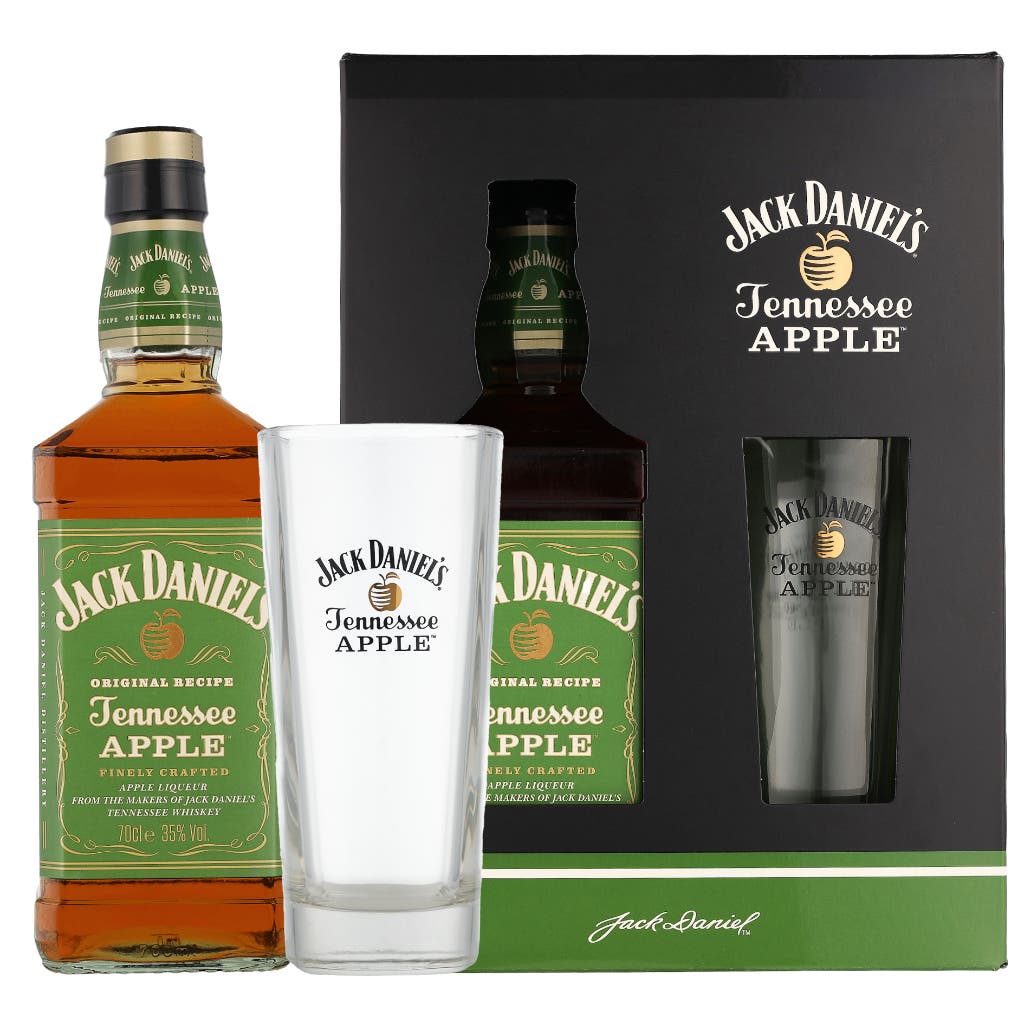 Jack Daniels Apple Giftset + Highball Glass 70cl