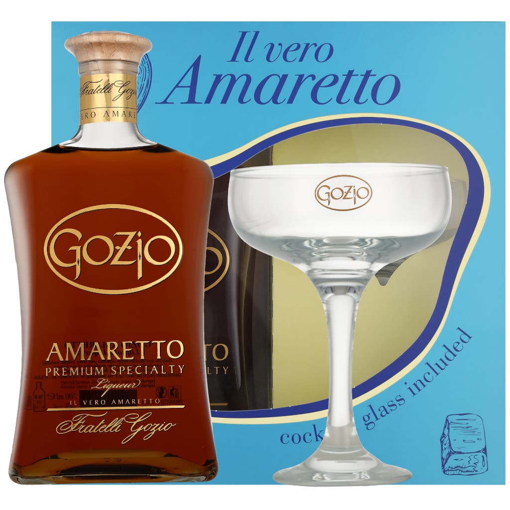 Gozio Amaretto + 2 Glasses